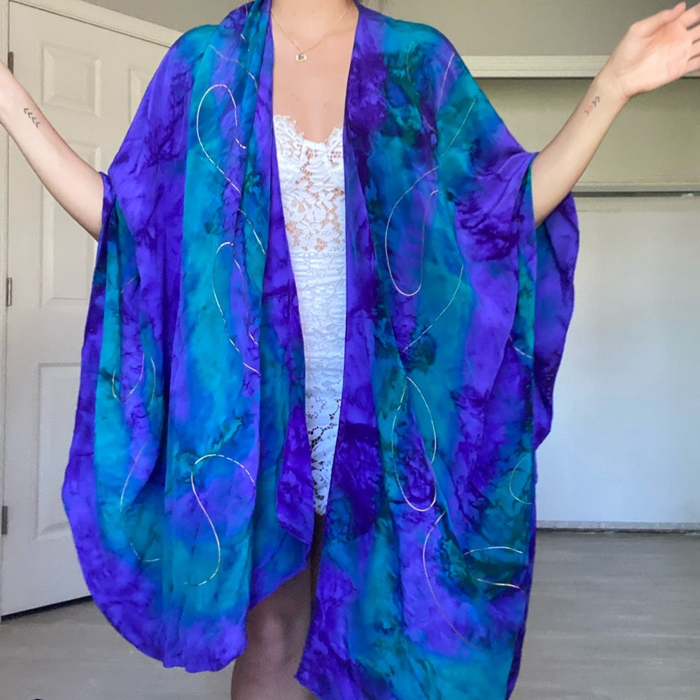 Pretty, bohemian rainbow coverup/ shawl